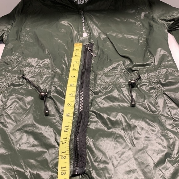 𝅺Soia and Kyo Nylon Windbreaker Jacket with Hood Olive Green XS - Picture 14 of 14